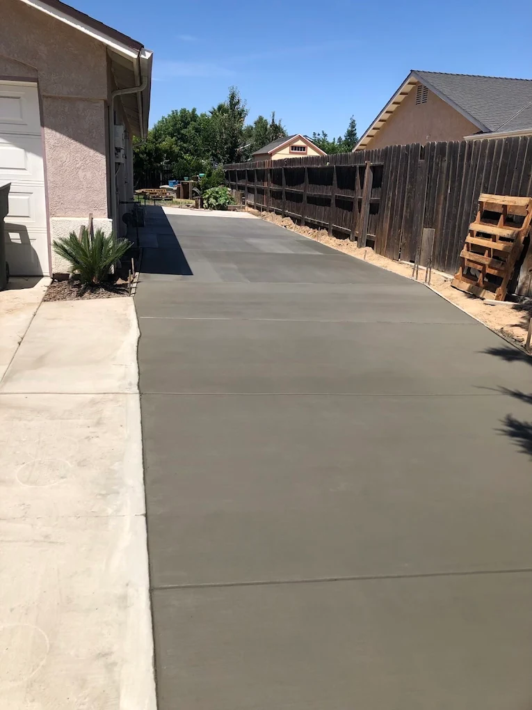 Concrete driveway extension in Fresno area